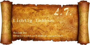 Lichtig Taddeus névjegykártya